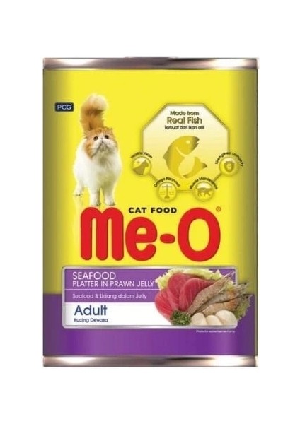 Meo Deniz Lezzetleri Karides Soslu Yetişkin Konserve Kedi Maması 400 gr