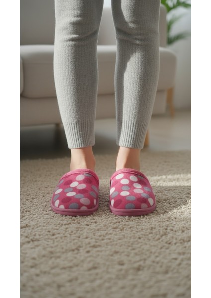 Puantiye Desenli Kadın Ev Terlik