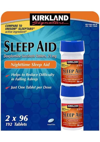 Sleep Aid Doxylamine Succinate Tablets, 25 Mg