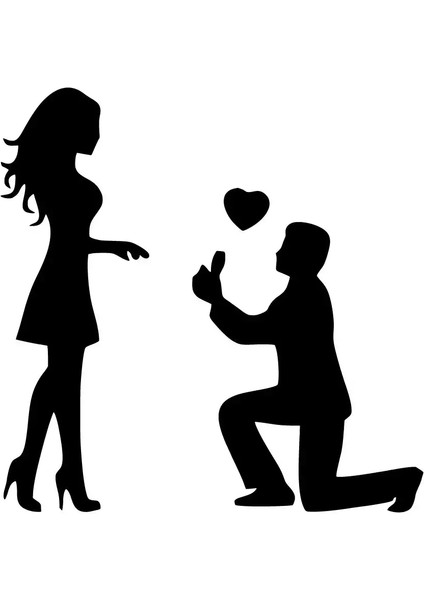 Evlilik Teklifi Duvar Dekor Sticker 40 x 40 cm