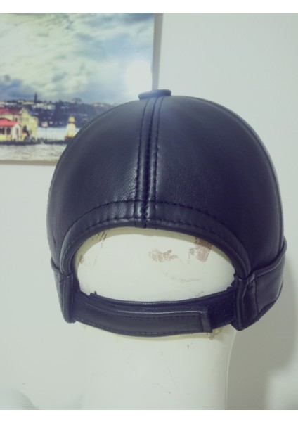 Unisex Gerçek Deri Sipersiz Docker Şapka Siyah Skullcap Sokak Stili Cap Standart fiyatları