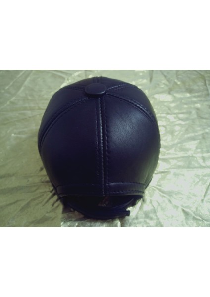 Unisex Gerçek Deri Sipersiz Docker Şapka Siyah Skullcap Sokak Stili Cap Standart