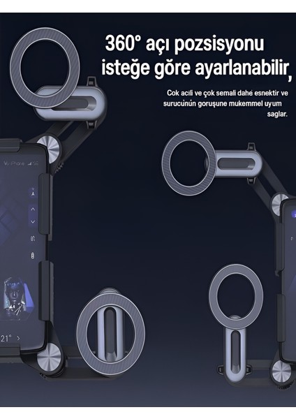 360° Döner Manyetik Telefon Tutucu – Esnek Alüminyum Kol, Araç Içi Ayarlanabilir Stand modelleri