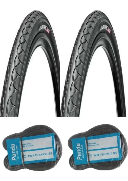 Chaoyang 24 Jant 24X1.75 Bisiklet Dış Lastiği Yol Tipi H-460 x 2 Adet + Panda Iç Lastik Seti