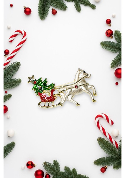 Yılbaşı Temalı Çelik Broş