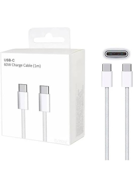 15/15 Pro 16/16 Pro 17 Air 17/17 Pro Type-C To Type-C Hasır Örgü Hızlı Şarj Kablosu 1m