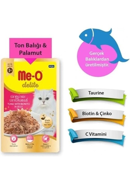 Meo Delite Palamut ve Ton Balıklı Pouch Yetişkin Konserve Kedi Maması 70 gr fiyatları