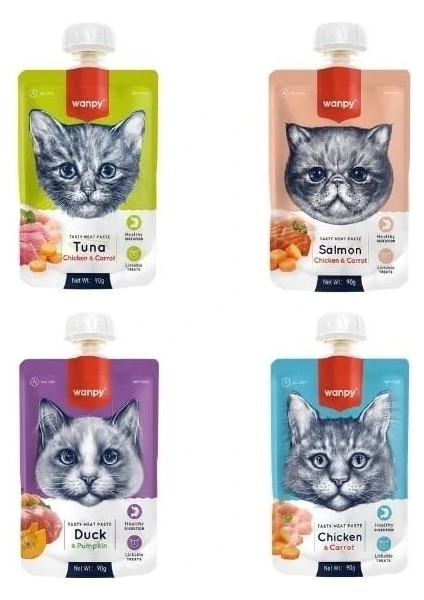 Karışık Lezzetler Doğal Sıvı Kedi Ödül Maması 4X90 gr