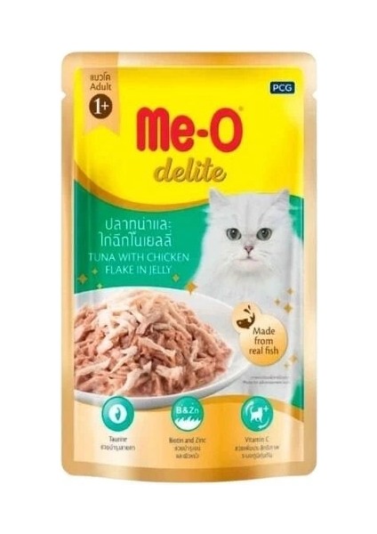 Meo Delite Tavuklu ve Ton Balıklı Pouch Yetişkin Konserve Kedi Maması 70 gr
