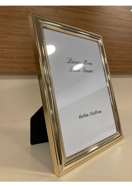 Resim Çerçevesi Metal Kenarlı Yeni Model Pirinç Altın 15X20 cm
