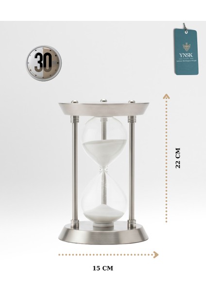 Roma Sütunu Tasarımlı Dekoratif Kum Saati – 30 Dk Zaman Ölçer Metal Gövde (22X15 Cm) Gümüş fiyatları