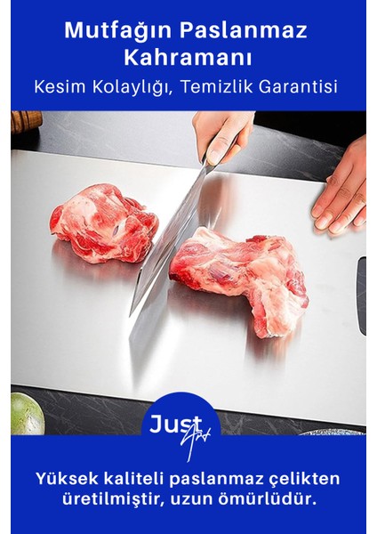 2 Adet Paslanmaz Çelik Mutfak Kesme Tahtası Et Sebze Doğrama Tahtası fiyatları