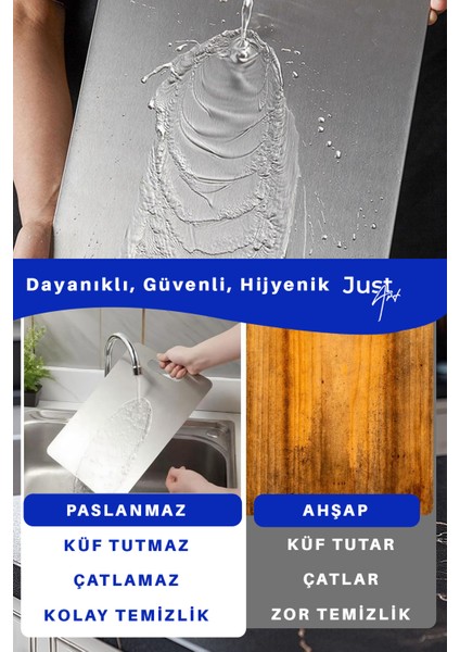 2 Adet Paslanmaz Çelik Mutfak Kesme Tahtası Et Sebze Doğrama Tahtası fırsatları