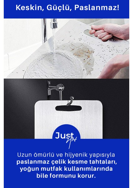 2 Adet Paslanmaz Çelik Mutfak Kesme Tahtası Et Sebze Doğrama Tahtası indirimleri