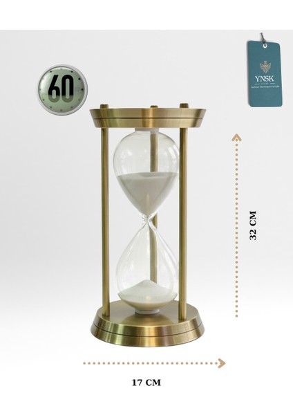 Roma Sütunu Tasarımlı Dekoratif Kum Saati – 60 Dk Zaman Ölçer Metal Gövde (32X17 Cm) fiyatları