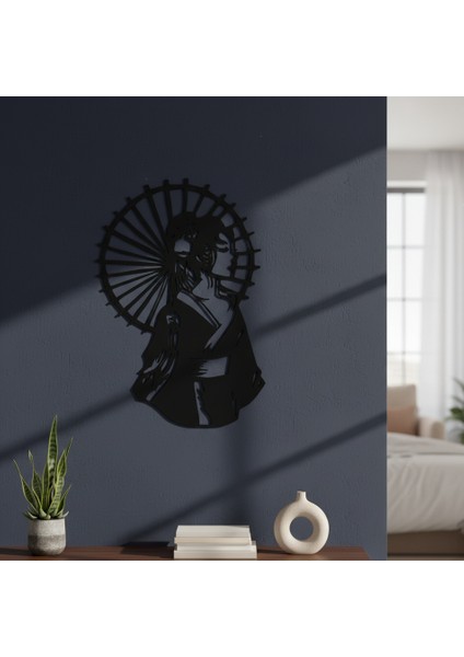 Geisha Çerçevesiz Dekoratif Ahşap Tablo