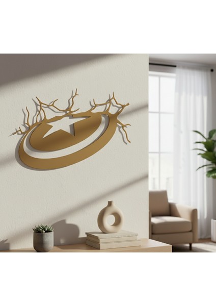 Kaptan Amerika Çerçevesiz Dekoratif Ahşap Tablo