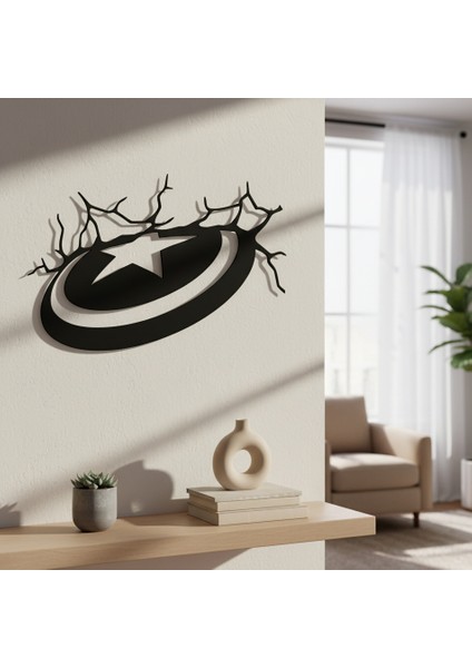 Kaptan Amerika Çerçevesiz Dekoratif Ahşap Tablo modelleri