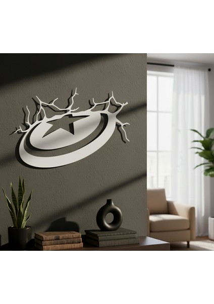 Kaptan Amerika Çerçevesiz Dekoratif Ahşap Tablo