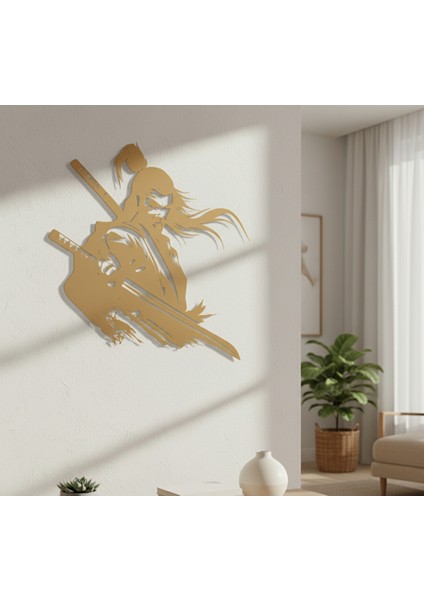 Samurai 2 Çerçevesiz Dekoratif Ahşap Tablo