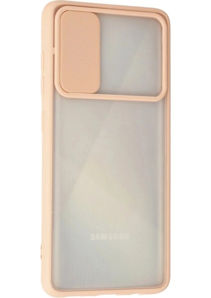 Ieg Samsung Galaxy A71 Kılıf Palm Buzlu Kamera Sürgülü Silikon - Pembe modelleri