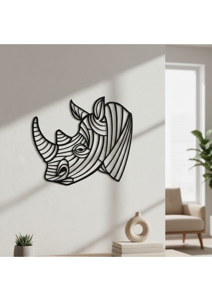 Gergedan Başı Çerçevesiz Dekoratif Ahşap Tablo