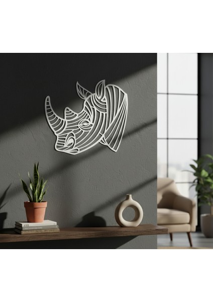 Gergedan Başı Çerçevesiz Dekoratif Ahşap Tablo fırsatları