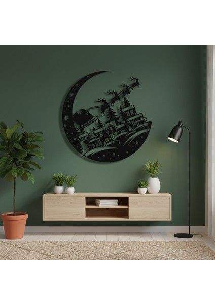 Yeni Yıl Çerçevesiz Dekoratif Ahşap Tablo