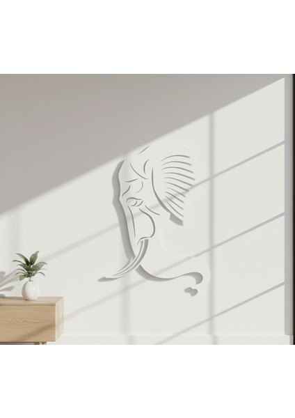 Fil Başı Çerçevesiz Dekoratif Ahşap Tablo