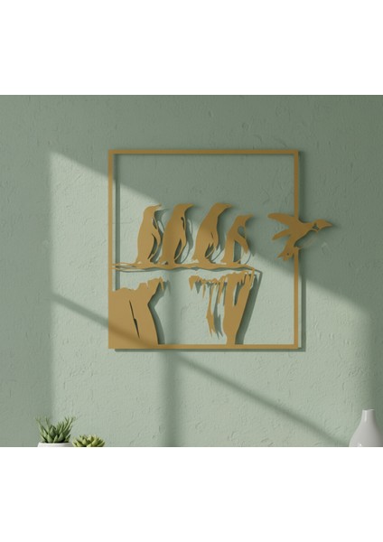 Uçan Penguen Çerçevesiz Dekoratif Ahşap Tablo modelleri