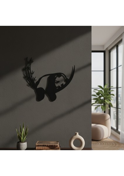 Panda Çerçevesiz Dekoratif Ahşap Tablo