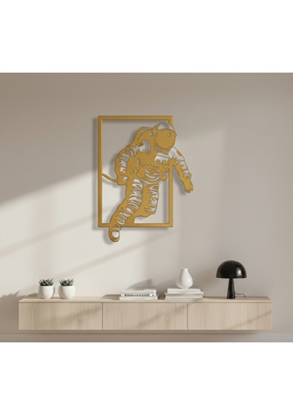 Astronot Çerçevesiz Dekoratif Ahşap Tablo