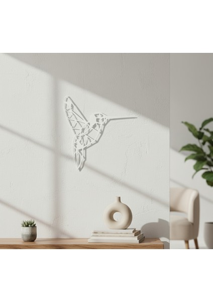 Geometrik Kuş Çerçevesiz Dekoratif Ahşap Tablo