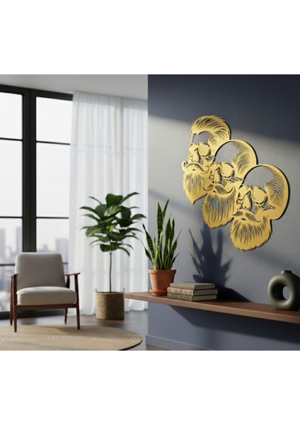 Üç Kafatası Çerçevesiz Dekoratif Ahşap Tablo fiyatları