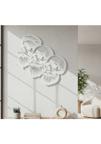 Üç Kafatası Çerçevesiz Dekoratif Ahşap Tablo indirimleri