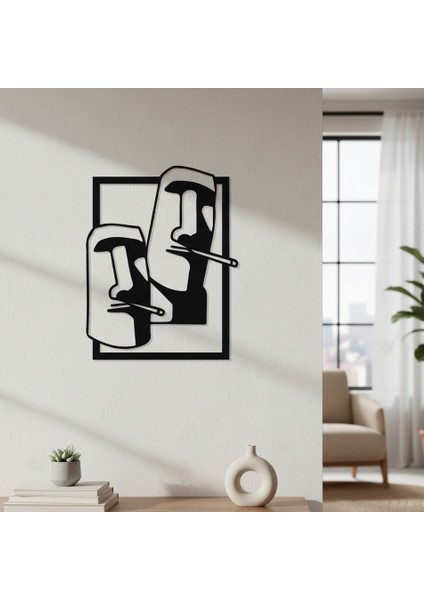 Moai Çerçevesiz Dekoratif Ahşap Tablo modelleri