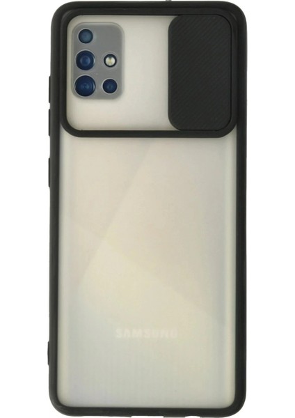 Ieg Samsung Galaxy A71 Kılıf Palm Buzlu Kamera Sürgülü Silikon - Siyah