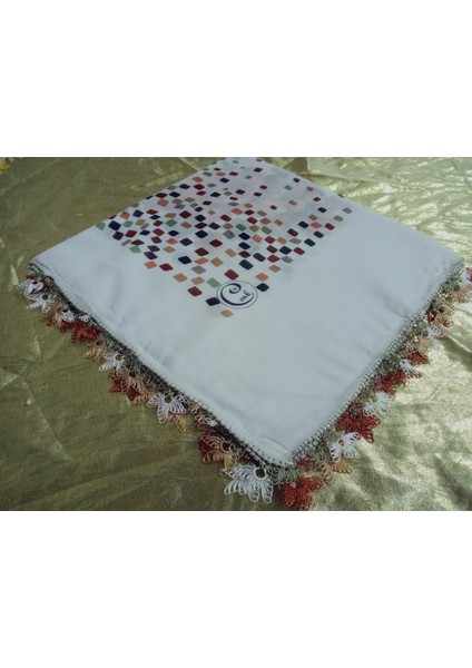 ve Reyhan El Emeği Iğne Oyası Yazma , Fular ,yemeni, Mevlit Örtüsü ,hediyelik 4 Kenarı Oyalı