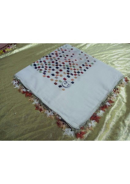 ve Reyhan El Emeği Iğne Oyası Yazma , Fular ,yemeni, Mevlit Örtüsü ,hediyelik 4 Kenarı Oyalı