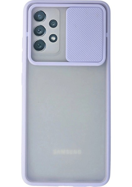 Ieg Samsung Galaxy A52 Kılıf Palm Buzlu Kamera Sürgülü Silikon - Lila