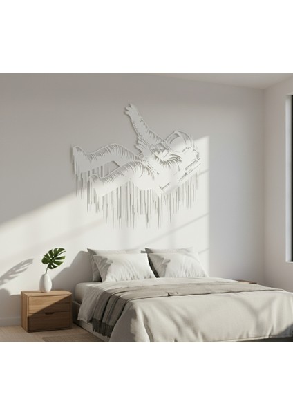 Astronot 2 Çerçevesiz Dekoratif Ahşap Tablo