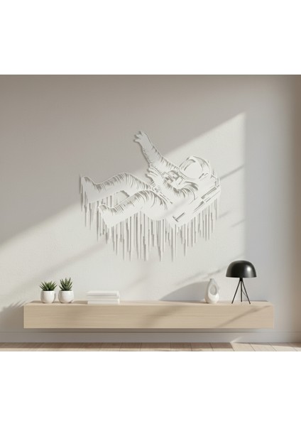 Astronot 2 Çerçevesiz Dekoratif Ahşap Tablo fiyatları