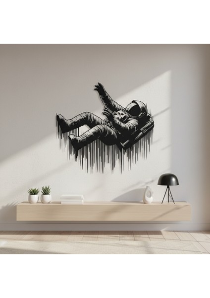 Astronot 2 Çerçevesiz Dekoratif Ahşap Tablo