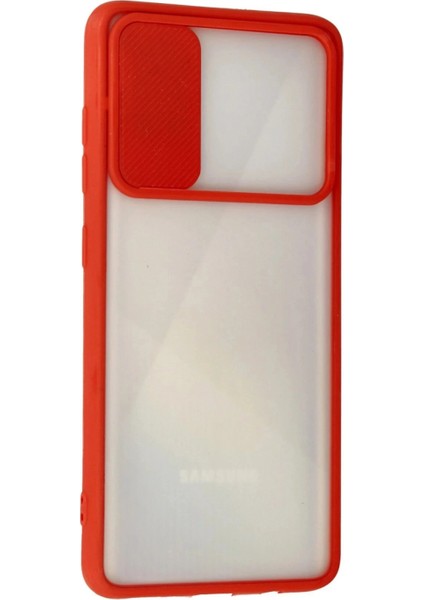 Ieg Samsung Galaxy A71 Kılıf Palm Buzlu Kamera Sürgülü Silikon - Kırmızı modelleri