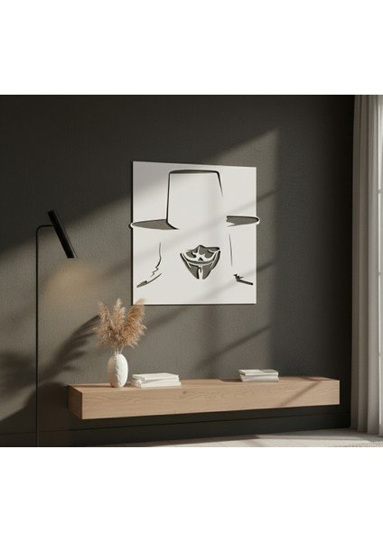 V Çerçevesiz Dekoratif Ahşap Tablo