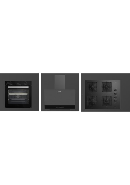 Kare Ocaklı Siyah Ankastre SET(AFC361S-OCDK651ES-ADE606-2D)