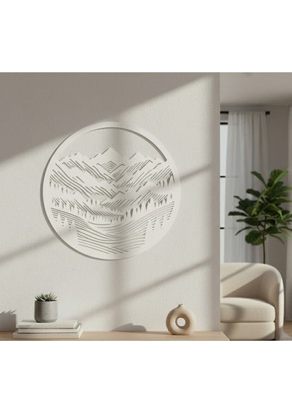 Kırsal Tepeler Çerçevesiz Dekoratif Ahşap Tablo