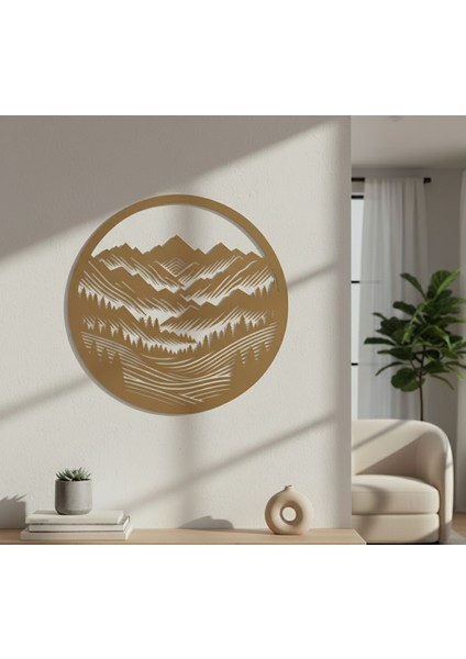 Kırsal Tepeler Çerçevesiz Dekoratif Ahşap Tablo modelleri