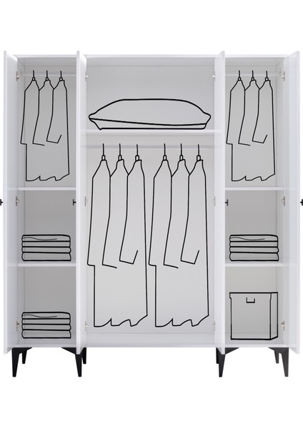 White 4 Kapaklı Genç Odası Takımı