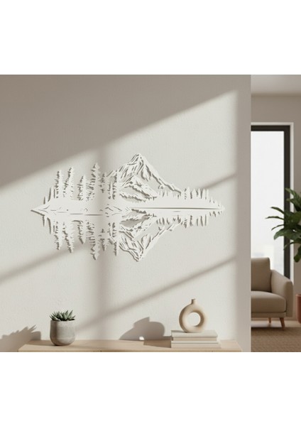Karlı Dağ Çerçevesiz Dekoratif Ahşap Tablo